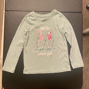 Kids Long Sleeve Penguin Shirt - Light Green